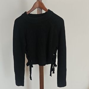 English Factory Black Knit Top Womens M